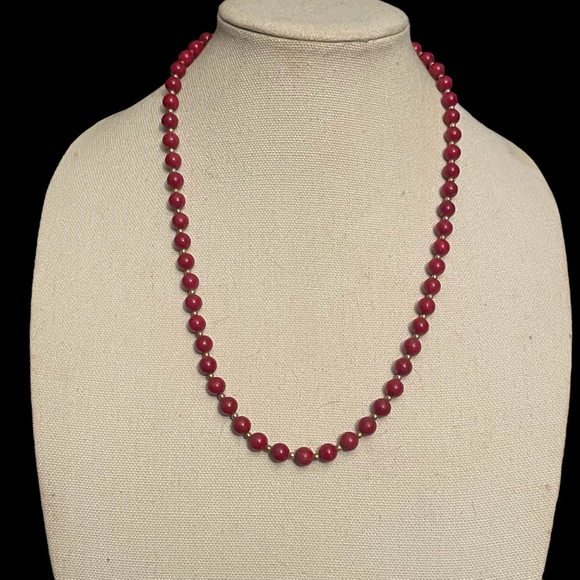 Vintage Jewelry Vintage Colonial Red Glass Bead Necklace Poshmark